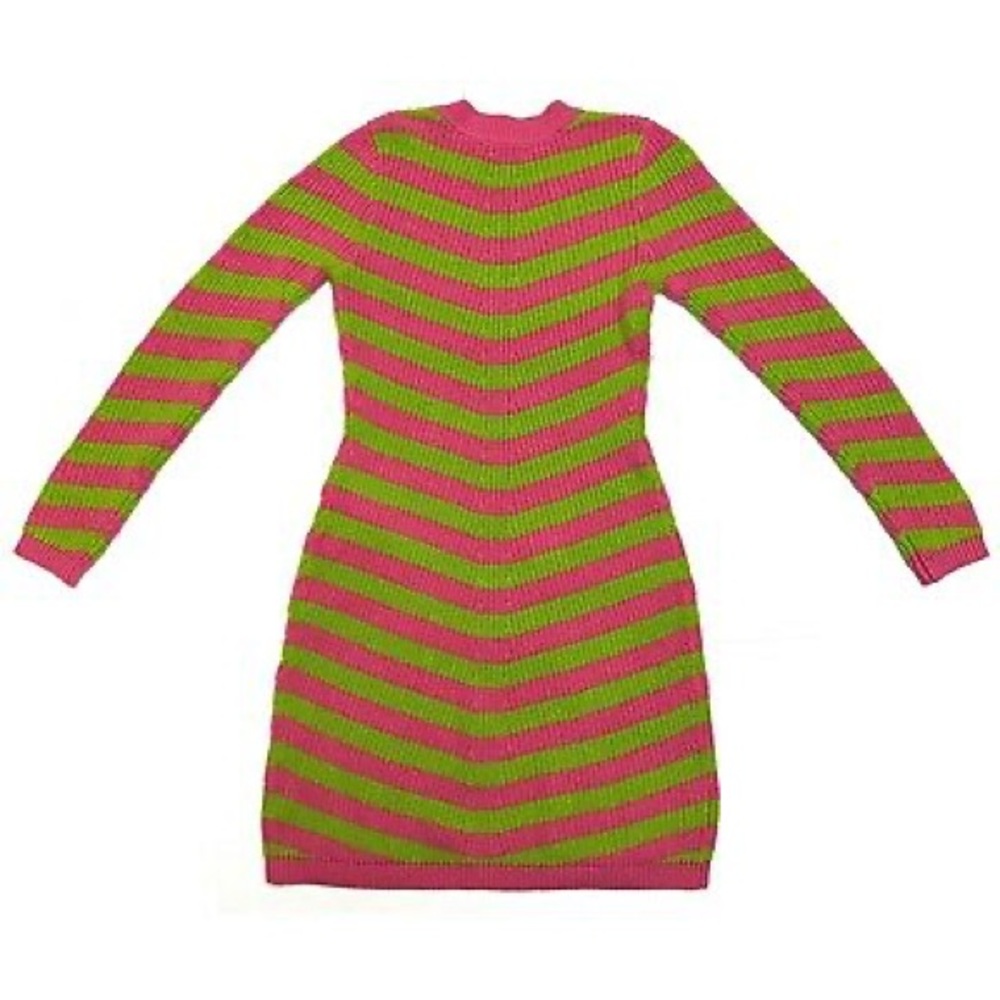 Victor Glemaud target pink lime green striped sweater dress - Picture 4 of 8